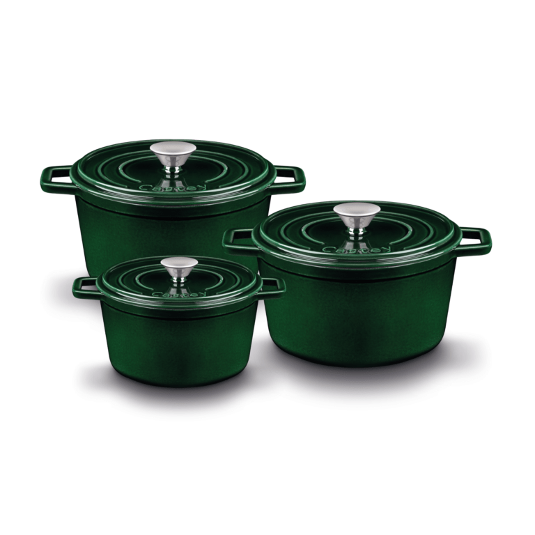 Castey Set Cocottes De Hierro Fundido Esmaltado Con Tapadera