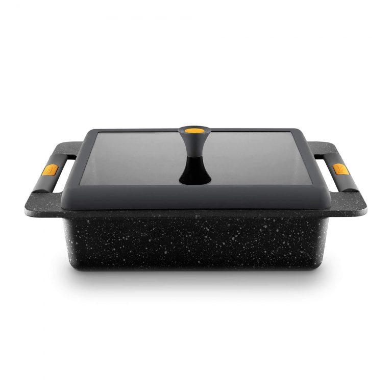 Castey Tapadera De Cristal Castey Vulcano Para Cacerola De Horno Con Aro Y Pomo De Silicona