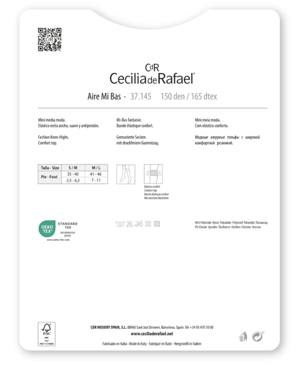 Cecilia De Rafael Aire Mi Bas 150 Den – Calcetines Calados Unisex