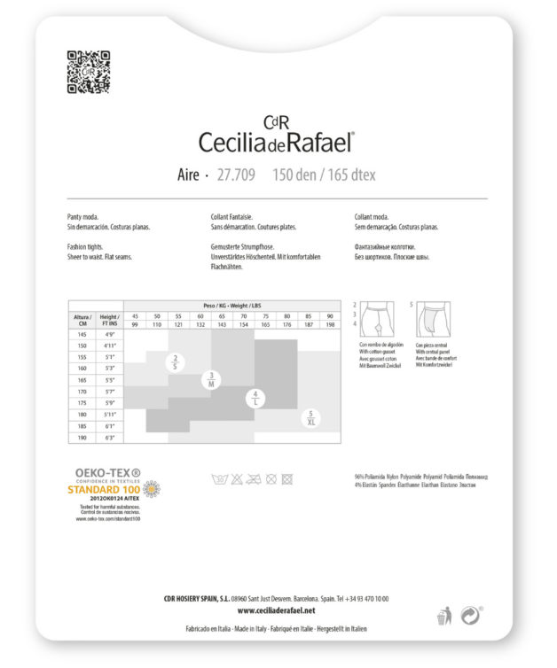 Cecilia De Rafael Aire 150 Den – Panty Opaco Calado