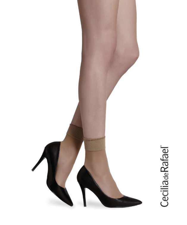 Cecilia de rafael New Socquettes 20 Den – Calcetines tobilleros transparentes – Sobre de 2 pares