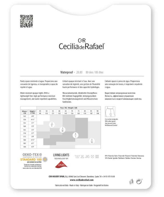 Cecilia De Rafael Waterproof 80 Den – Panty Repelente Al Agua