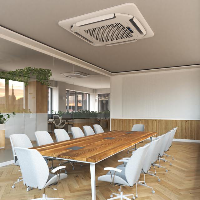 Cecotec AirClima 12000 Cassette Connected Aire Acondicionado De Cassette De 12000 BTU Con Bomba De Calor Mando A Distancia Pantalla LED Y Control Por Wifi. Sistema Inverter. 5 Modos Y 8 Velocidades. Deshumidificación Diaria De