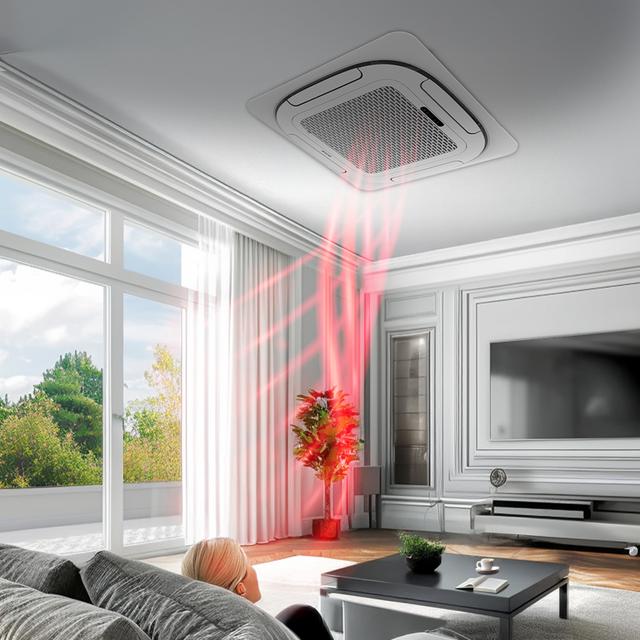 Cecotec AirClima 18000 Cassette Connected Aire Acondicionado De Cassette De 18000 BTU Con Bomba De Calor Mando A Distancia Pantalla LED Y Control Por Wifi. Sistema Inverter. 5 Modos Y 8 Velocidades. Deshumidificación Diaria De