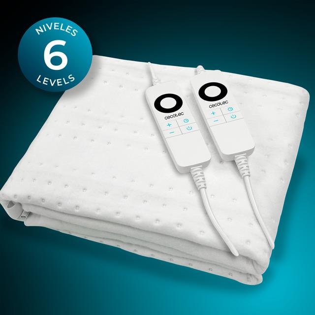 Cecotec Bajera Eléctrica 160x140 Con Apagado Automático Y 6 Niveles De Temperatura Ajustables Bajera Eléctrica