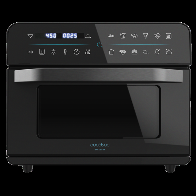 Cecotec Bake&Fry 2500 Touch. Horno Freidora De Aire Caliente De 1800 W Convección 25 Litros Pantalla Táctil 12 Funciones Temperatura Regulable Hasta 230º Temporizador Negro Horno Freidora De 25 Litros De Capacidad Y 1800 W De