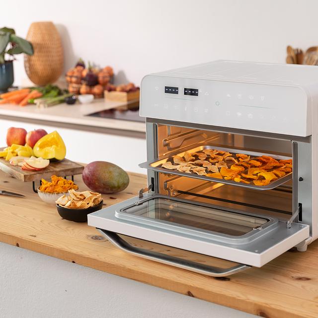 Cecotec Bake&Fry 3000 Touch White. Horno Freidora De Aire Caliente Con 1800 W Capacidad 30 L Convección Pantalla Táctil 18 Funciones Preestablecidas Temporizador Blanco Horno Freidora De 30 Litros De Capacidad Y 1800 W De Pote