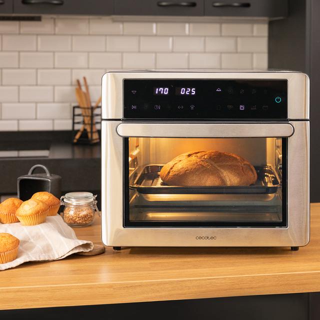 Cecotec Bake&Fry Touch. Horno Freidora De Aire Caliente Con 14-25-30 Litros Convección Pantalla Táctil (30 L Acero) Horno Freidora De Aire Caliente