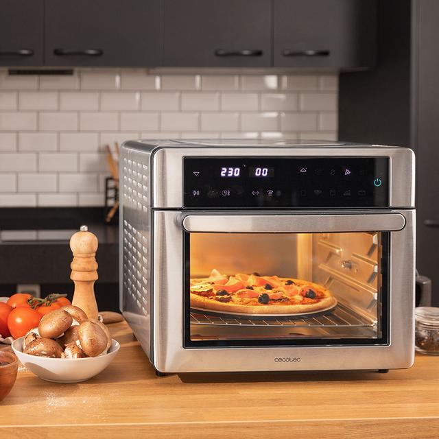 Cecotec Bake&Fry Touch. Horno Freidora De Aire Caliente Con 14-25-30 Litros Convección Pantalla Táctil (25 L Acero) Horno Freidora De Aire Caliente