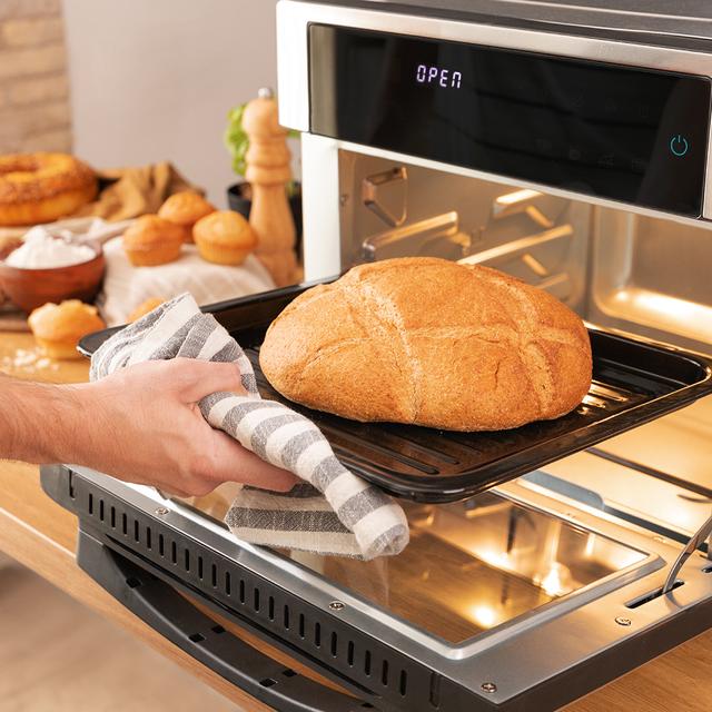 Cecotec Bake&Fry Touch. Horno Freidora De Aire Caliente Con 14-25-30 Litros Convección Pantalla Táctil (25 L Acero) Horno Freidora De Aire Caliente