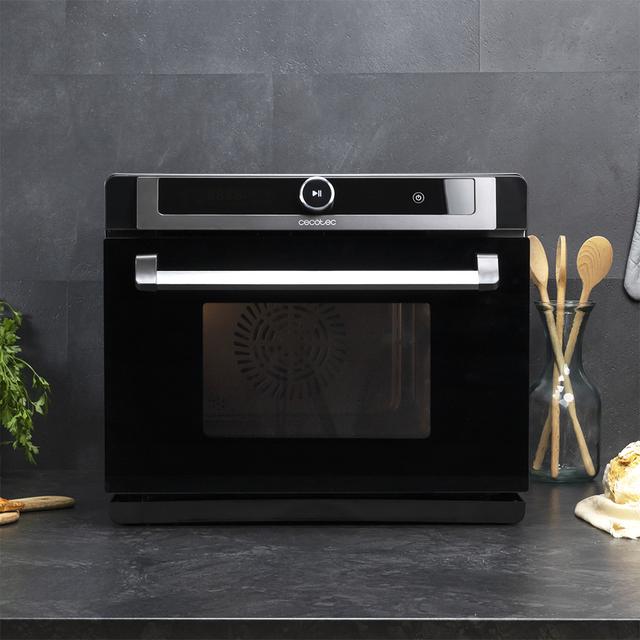 Cecotec Bake&Steam 4000 Combi Gyro Horno De Vapor 3 En 1 Con Función Vapor Convección Y Freidora De Aire 40 Litros De Capacidad 7 Funciones De Cocinado Función De Autolimpieza Rustidor Y 2400 W De Potencia. Horno A Vapor Con