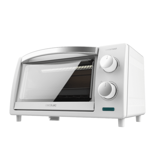 Cecotec Bake&Toast 1000 White.Horno de Sobremesa Tostador 10 L de 800 W Calefactores de Cuarzo Temporizador Temperatura regulable Puerta de Doble Cristal y Acabados en Acero Inox Horno de sobremesa