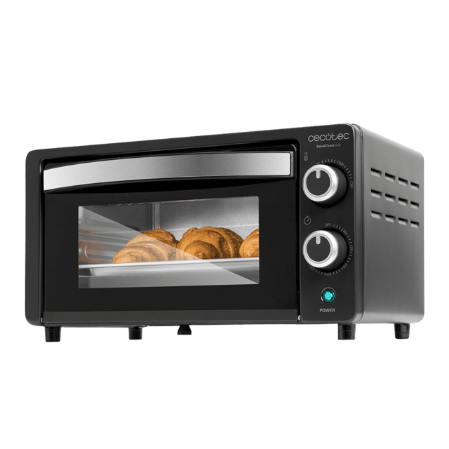 Cecotec Bake&Toast 1090 Black Hornos eléctricos de sobremesa eléctrico multifunción 10 litros de capacidad y puerta con doble cristal. Horno de sobremesa