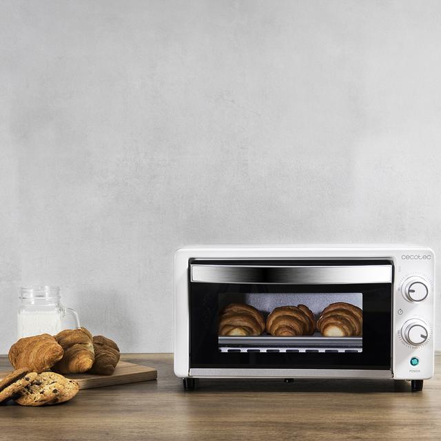 Cecotec Bake&Toast 1090 White Horno Tostador De Sobremesa Eléctrico Multifunción 10 Litros De Capacidad Y Puerta Con Doble Cristal. Horno De Sobremesa