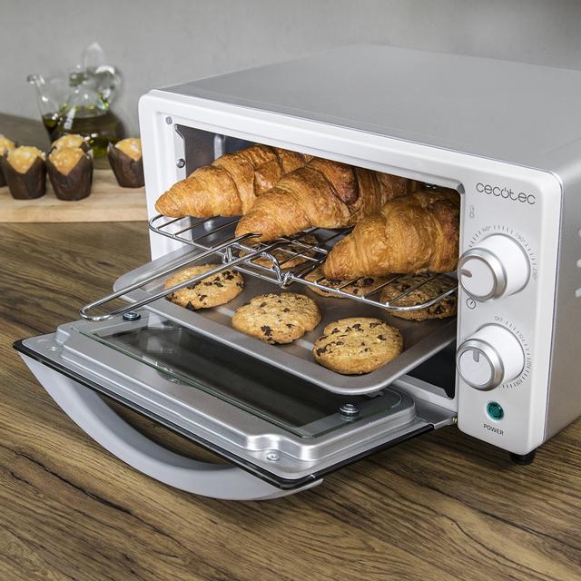 Cecotec Bake&Toast 1090 White Horno Tostador De Sobremesa Eléctrico Multifunción 10 Litros De Capacidad Y Puerta Con Doble Cristal. Horno De Sobremesa