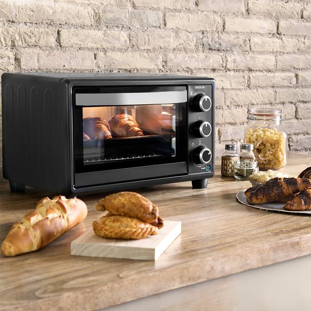 Cecotec Bake&Toast 2300 Black Horno Tostador De Sobremesa Eléctrico Multifunción 23 Litros De Capacidad Y Puerta Con Doble Cristal. Horno Tostador De Sobremesa