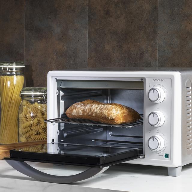 Cecotec Bake&Toast 2300 White Horno Tostador De Sobremesa Eléctrico Multifunción 23 Litros De Capacidad Y Puerta Con Doble Cristal. Horno De Sobremesa 