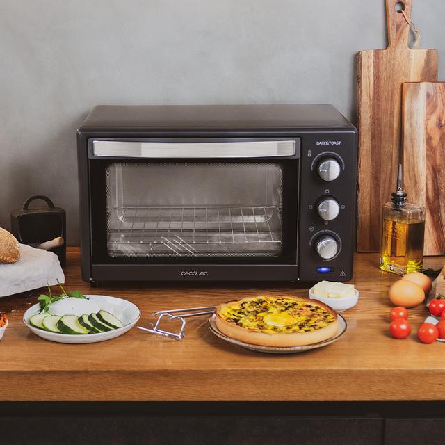 Cecotec Bake&Toast 2400 Black. Horno De Sobremesa Tostador 24 L De 1500 W 3 Modos De Calor Temporizador Temperatura Regulable Puerta De Doble Cristal Y Acabados En Acero Inox Horno De Sobremesa