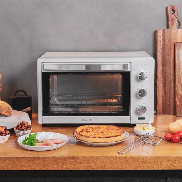 Cecotec Bake&Toast 2400 White. Horno De Sobremesa Tostador 24 L De 1500 W 3 Modos De Calor Temporizador Temperatura Regulable Puerta De Doble Cristal Y Acabados En Acero Inox Horno De Sobremesa