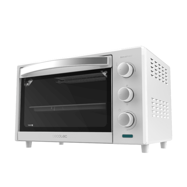 Cecotec Bake&Toast 2400 White. Horno de Sobremesa Tostador 24 L de 1500 W 3 Modos de Calor Temporizador Temperatura regulable Puerta de Doble Cristal y Acabados en Acero Inox Horno de sobremesa