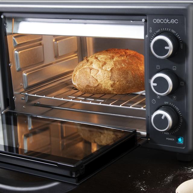 Cecotec Bake&Toast 2600 Black 4Pizza Hornos Eléctricos De Convección De 26 Litros Con Piedra Especial Para Pizzas Y 6 Funciones Diferentes. Horno De Sobremesa