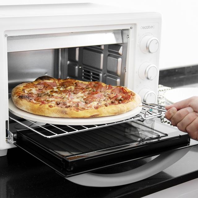 Cecotec Bake&Toast 2600 White 4Pizza Horno Eléctrico De Convección De 26 Litros Con Piedra Especial Para Pizzas Y 6 Funciones Diferentes. Horno De Sobremesa