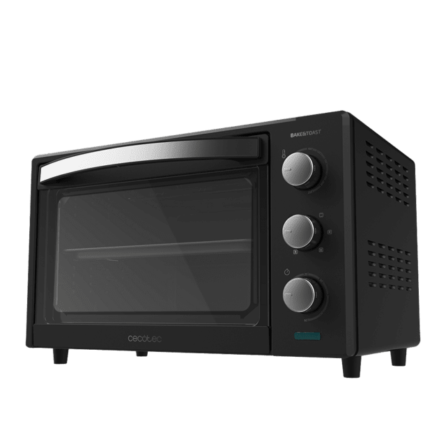 Cecotec Bake&Toast 2800 Black. Horno de Sobremesa de Convección 28 L de 1600 W Multifunción 6 Modos de Calor Temporizador Temperatura regulable Puerta de Doble Cristal Acero Lacado Horno de sobremesa