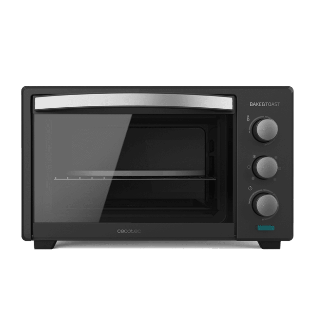 Cecotec Bake&Toast 3000 4Pizza Black Gyro. Horno De Sobremesa De Convección 30 L De 1600 W Multifunción Piedra Para Hornear Pizza Puerta Doble Cristal Y Acero Incluye Rustidor Giratorio Horno De Sobremesa