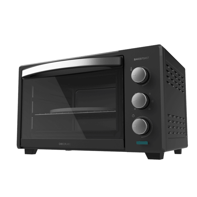 Cecotec Bake&Toast 3000 4Pizza Black Gyro. Horno de Sobremesa de Convección 30 L de 1600 W Multifunción Piedra para hornear Pizza Puerta Doble Cristal y Acero Incluye Rustidor giratorio Horno de sobremesa