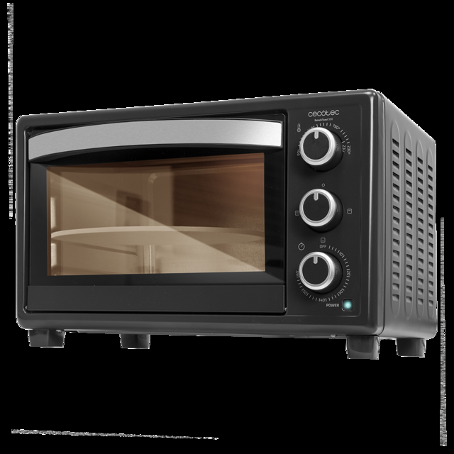 Cecotec Bake&Toast 570 4Pizza. Horno Sobremesa De Convección De 26 Litros De 1500 W Con Piedra Para Pizza 6 Funciones Luz Interior Puerta Con Doble Cristal Acero Lacado En Negro Horno Con Piedra Para Pizza