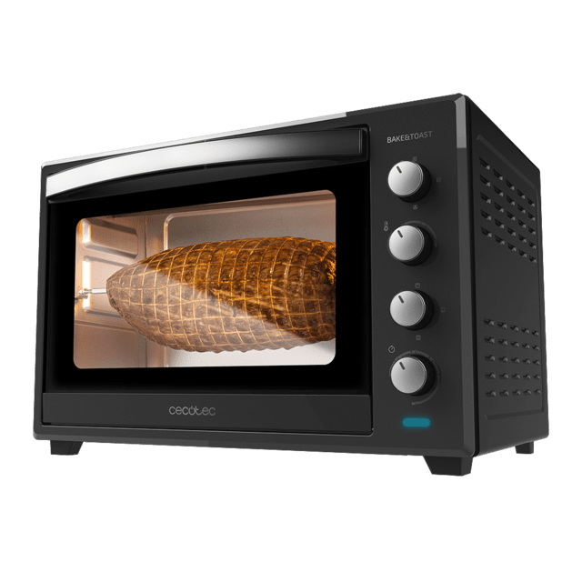 Cecotec Bake&Toast 6000 Black Gyro. Horno Sobremesa de Convección de 2000 W Capacidad 60 L 12 Funciones Combinables Incluye Rustidor giratorio Acero Lacado Negro Horno sobremesa 60 litros