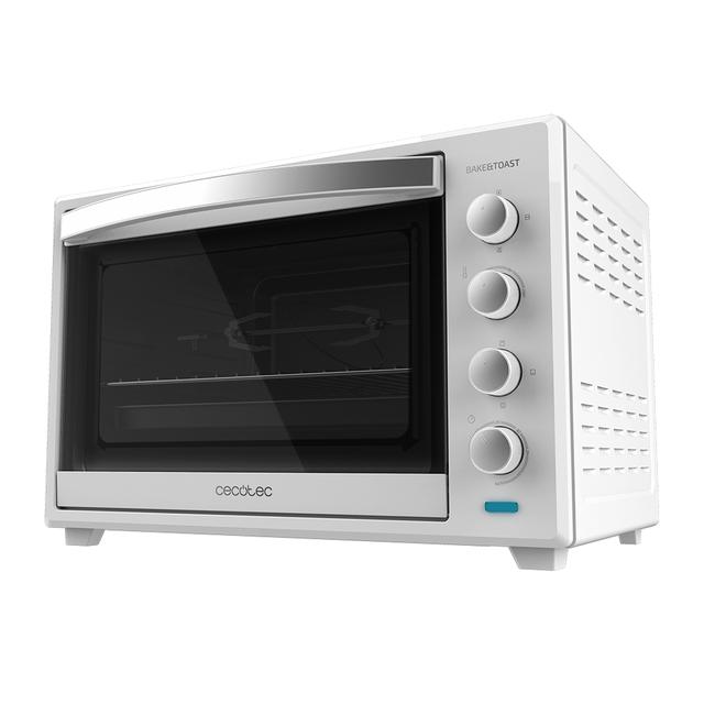 Cecotec Bake&Toast 6000 White Gyro M. Horno De Sobremesa De Convección De 2000 W Capacidad 60 L 12 Funciones Combinables Rustidor Giratorio Puerta De Doble Cristal Acero Lacado Blanco Horno Sobremesa