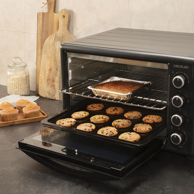 Cecotec Bake&Toast 6090 Black Gyro Horno Sobremesa Con Gran Capacidad De 60 Litros 12 Funciones Combinables Gran Potencia De 2200W Y Rustidor Giratorio. Horno Sobrenemesa