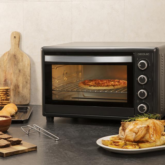 Cecotec Bake&Toast 6090 Black Gyro Horno Sobremesa Con Gran Capacidad De 60 Litros 12 Funciones Combinables Gran Potencia De 2200W Y Rustidor Giratorio. Horno Sobrenemesa