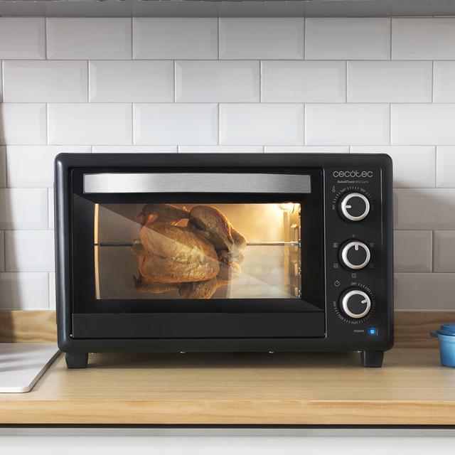 Cecotec Bake&Toast 650 Gyro. Horno Sobremesa De Convección De 1500 W 30 Litros 5 Modos Temperatura Hasta 230ºC Temporizador 60 Minutos Horno De Sobremesa Convección 30 Litros  