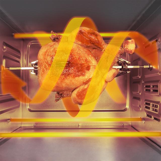 Cecotec Bake&Toast 650 Gyro. Horno Sobremesa De Convección De 1500 W 30 Litros 5 Modos Temperatura Hasta 230ºC Temporizador 60 Minutos Horno De Sobremesa Convección 30 Litros  