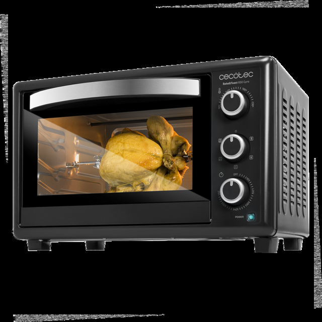 Cecotec Bake&Toast 650 Gyro. Horno Sobremesa de Convección de 1500 W 30 Litros 5 Modos Temperatura hasta 230ºC Temporizador 60 Minutos Horno de sobremesa convección 30 litros  