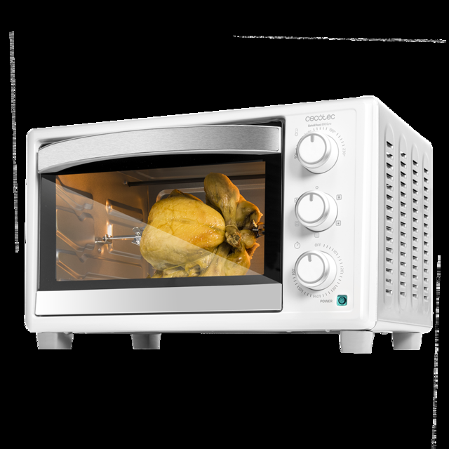Cecotec Bake&Toast 690 Gyro. Horno Sobremesa con Capacidad de 30 litros 1500 W 5 Modos Temperatura hasta 230ºC y Tiempo hasta 60 Minutos Incluye Accesorio Rustidor con pinzas Horno de sobremesa convección 30 litros  