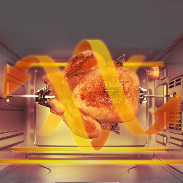 Cecotec Bake&Toast 750 Gyro. Horno Sobremesa De 2000 W Capacidad 46 L 12 Modos Temperatura Hasta 230ºC Y Temporizador Hasta 60 Minutos Incluye Accesorio Rustidor Con Pinzas Negro Horno Sobremesa Convección Eléctrico 46 Litros