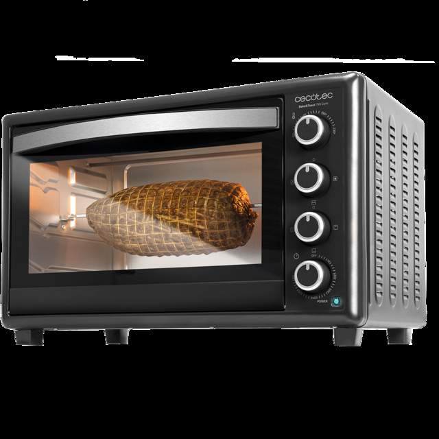 Cecotec Bake&Toast 750 Gyro. Horno Sobremesa de 2000 W Capacidad 46 L 12 Modos Temperatura hasta 230ºC y Temporizador hasta 60 Minutos Incluye Accesorio Rustidor con pinzas Negro Horno sobremesa convección eléctrico 46 litros