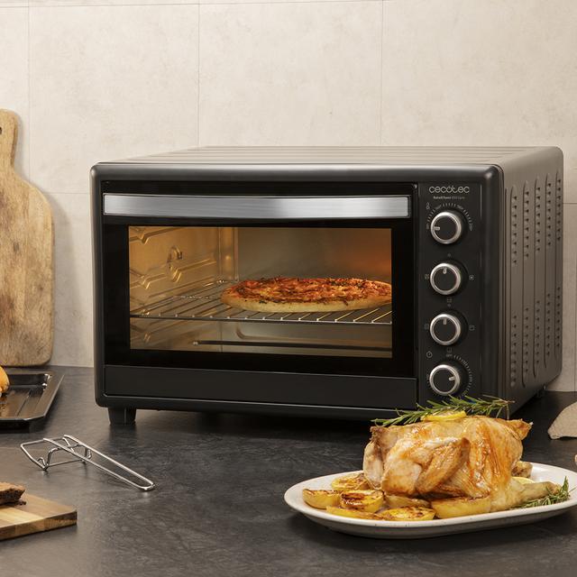 Cecotec Bake&Toast 850 Gyro. Horno De Sobremesa 2200 W Capacidad 60 Litros Cocina Por Convección 12 Funciones Incluye Rustidor Giratorio Luz Interior Puerta De Doble Cristal Horno De Sobremesa Eléctrico 60 Litros  