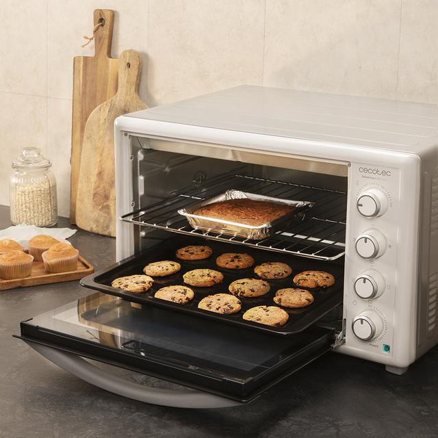 Cecotec Bake&Toast 890 Gyro.Horno De Sobremesa De 2200 W Capacidad 60 Litros Cocina Por Convección 12 Funciones Incluye Rustidor Giratorio Luz Interior Puerta De Doble Cristal Horno De Sobremesa Eléctrico 60 Litros  