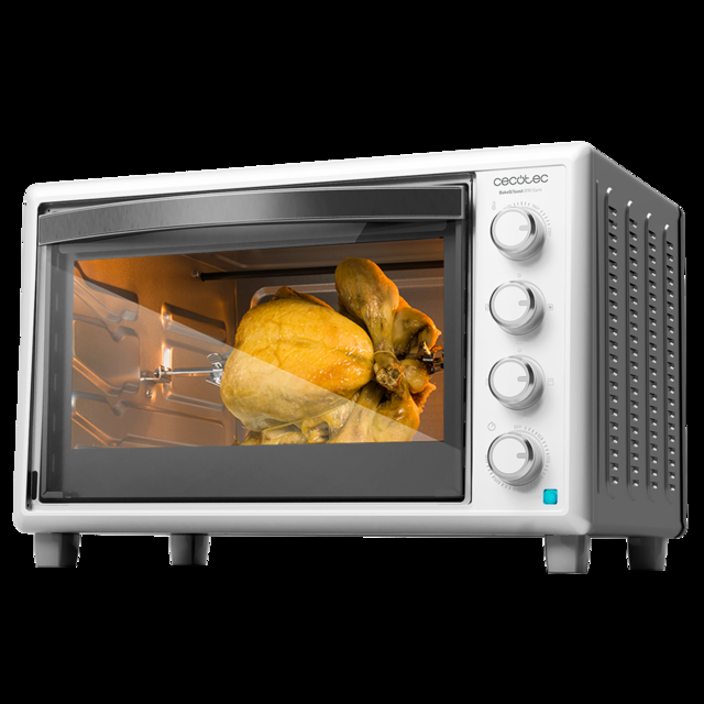Cecotec Bake&Toast 890 Gyro.Horno de sobremesa de 2200 W Capacidad 60 litros Cocina por convección 12 Funciones Incluye Rustidor Giratorio Luz interior Puerta de doble cristal Horno de sobremesa eléctrico 60 litros  