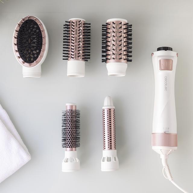 Cecotec Bamba CeramicCare 5in1Gyro. Cepillo De Aire De 1000 W 5 Cabezales Intercambiables Tecnología Iónica 3 Temperaturas 2 Velocidades Sistema De Protección Sobrecalentamiento Cepillo De Aire