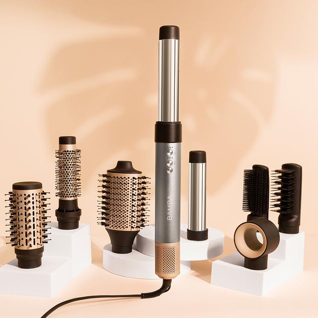 Cecotec Bamba CeramicCare AirGlam Aluminum Moldeador Multifunción 8 En 1 Con Tecnología Coanda Que Moldea Riza Peina Seca Y Elimina El Efecto Frizz. Con 3 Velocidades 3 Temperaturas Y Control Inteligente Del Calor. Motor Digit