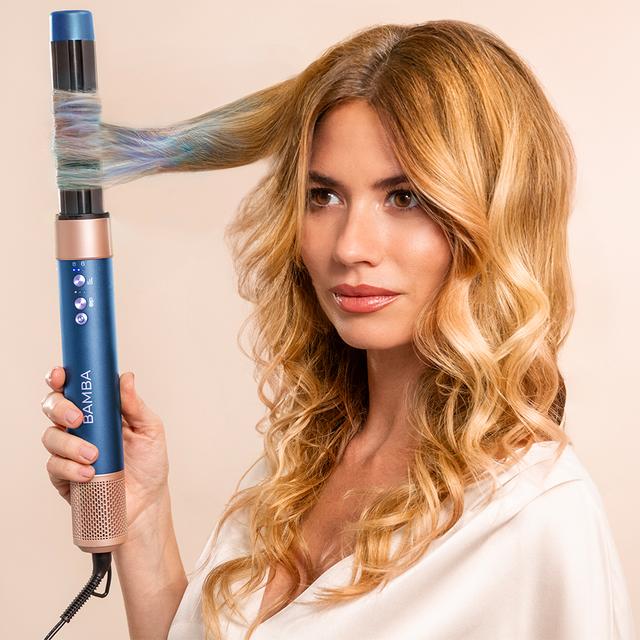 Cecotec Bamba CeramicCare AirGlam Blue Moldeador Multifunción 8 En 1 Con Tecnología Coanda Que Moldea Riza Peina Seca Y Elimina El Efecto Frizz. Con 3 Velocidades 3 Temperaturas Y Control Inteligente Del Calor. Motor Digital 1