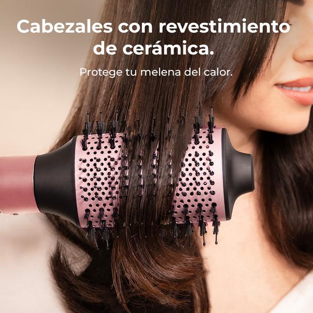 Cecotec Bamba CeramicCare AirGlam Cepillo De Aire Moldeador De Pelo Secador Alisador Y Rizador Multifunción 8 En 1 Con Tecnología Coanda Que Moldea Riza Peina Seca Y Elimina El Efecto Frizz. Con 3 Velocidades 3 Temperaturas Y
