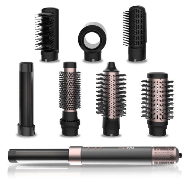 Cecotec Bamba CeramicCare AirGlam Cepillo de aire moldeador de pelo secador alisador y rizador multifunción 8 en 1 con tecnología Coanda que moldea riza peina seca y elimina el efecto frizz. Con 3 velocidades 3 temperaturas y