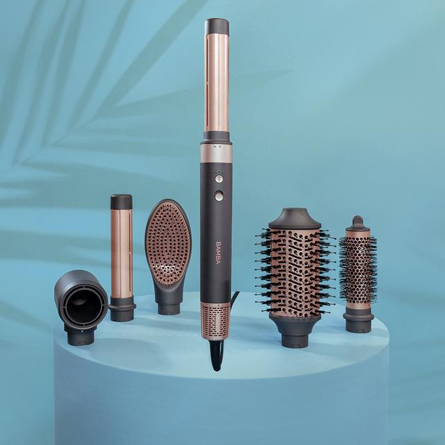 Cecotec Bamba CeramicCare AirGlam Original Cepillo De Aire Moldeador 6 En 1 Con 6 Cabezales Intercambiables 2 Velocidades Y 3 Temperaturas Cepillo De Aire Moldeador De Pelo Secador Alisador Y Rizador