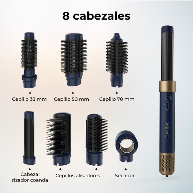 Cecotec Bamba CeramicCare AirGlam X Cepillo De Aire Moldeador De Pelo Secador Alisador Y Rizador Multifunción 8 En 1 Con Tecnología Coanda Que Moldea Riza Peina Seca Y Elimina El Efecto Frizz. Con 3 Velocidades 3 Temperaturas